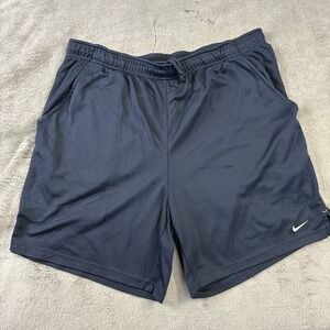 Nike Fit Dry Basketball Shorts Mens XL Blue Athletic Sports Swoosh Drawstings